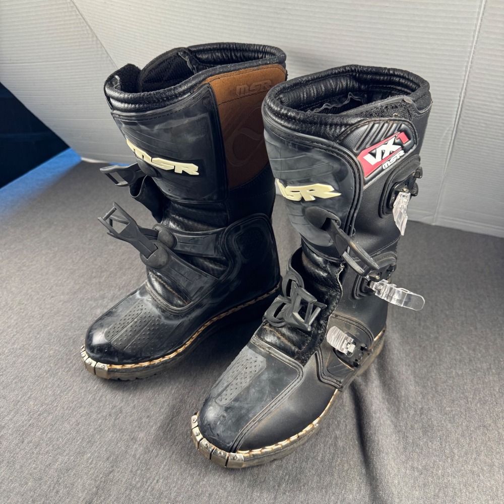 MSR VX-1 Motocross Dirt Bike Boots Black Youth Size 4 EUR 37 Off-Road Riding